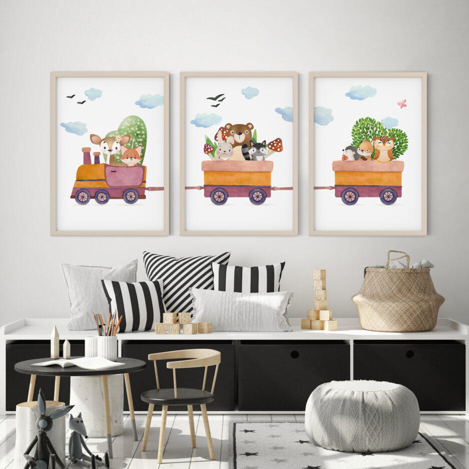 Woodland Choo Choo Train Wall Art