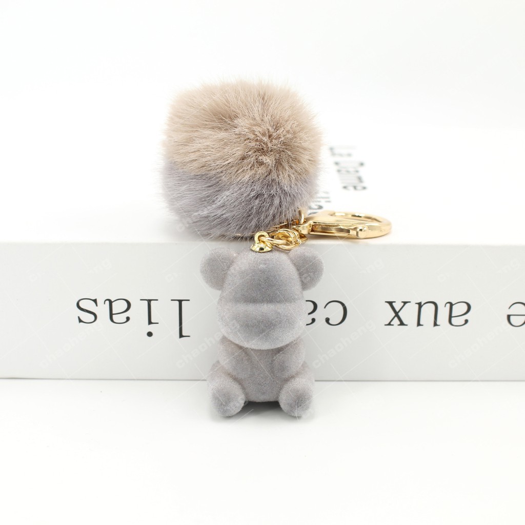 Bear Fur Ball Keychain - Leah & Layla - England Boutique Gift Store