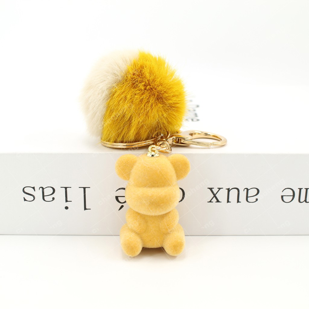 Bear Fur Ball Keychain - Leah & Layla - England Boutique Gift Store