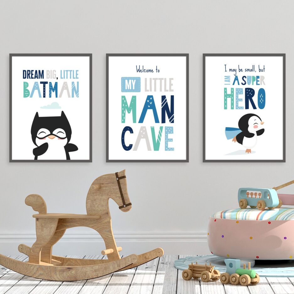 Boys Penguins Wall Art