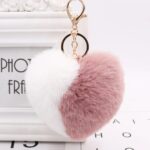 Heart Pom Pom Keyring