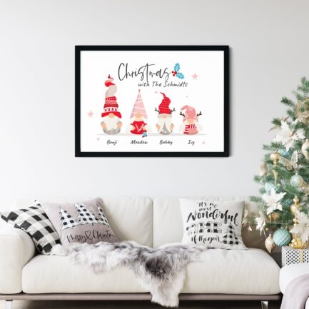 Personalised Christmas Gonk Family Print