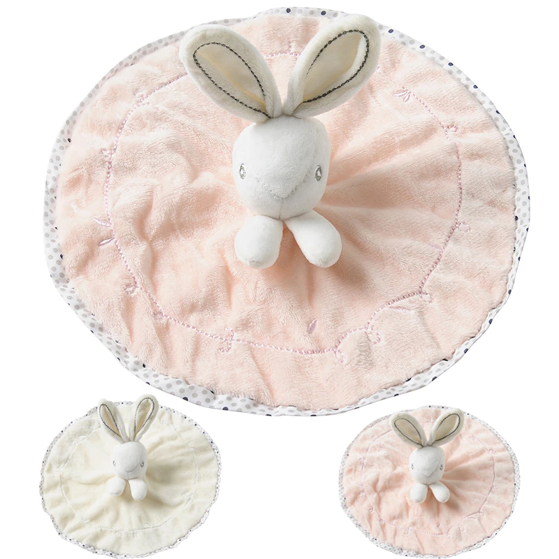 Soft White or Pink Rabbit Baby Comforter